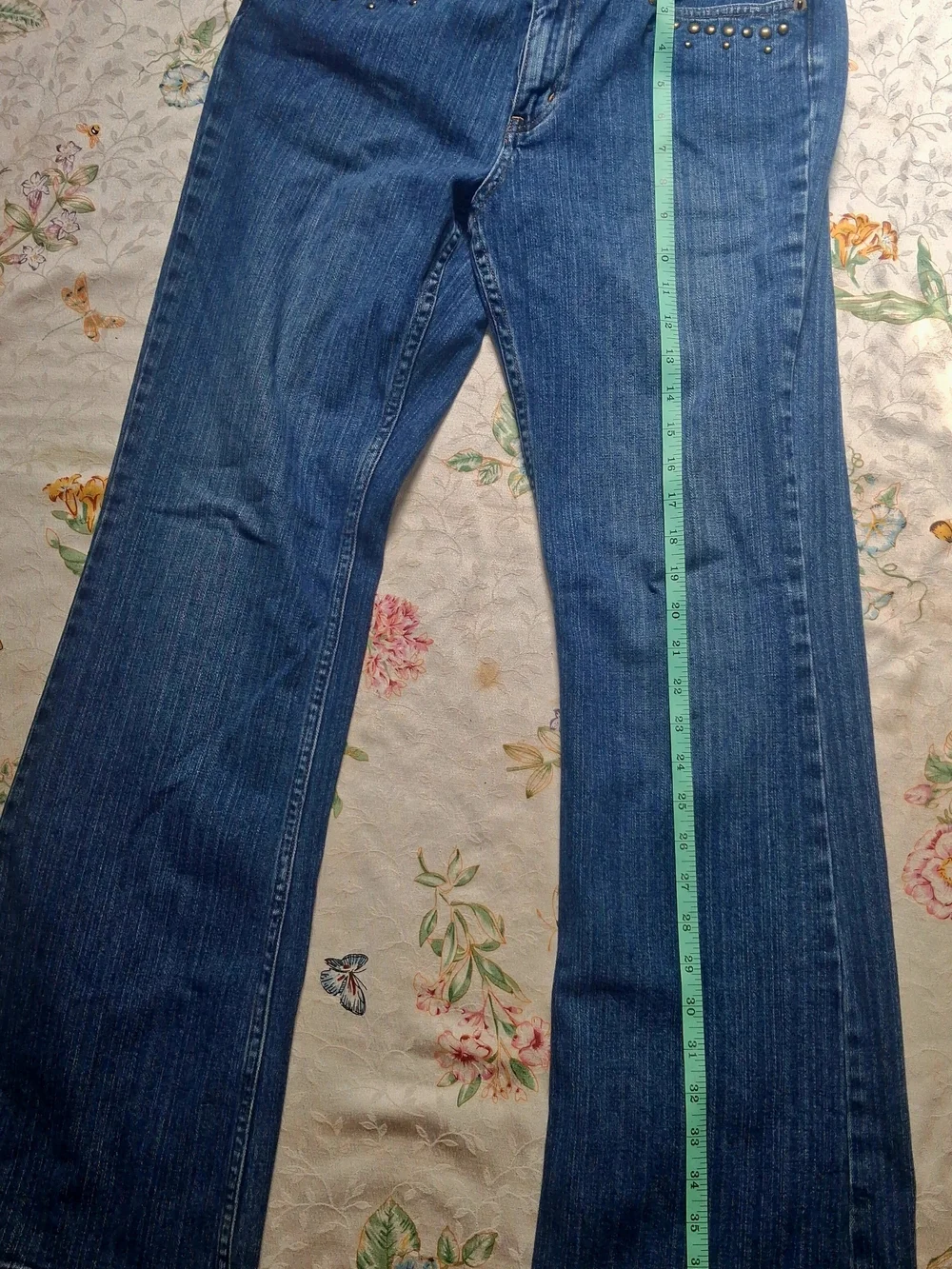 a.n.a Women's Blue Boot-Cut Jeans with Stud Accents - Picture 4 of 6
